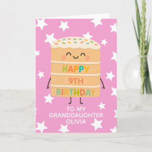 Kleindochter 9e Verjaardag Roze Schattigee Cake Cu Kaart