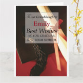 Kleindochter aangepaste naam, Emily, High School A Kaart (Gele Bloem)