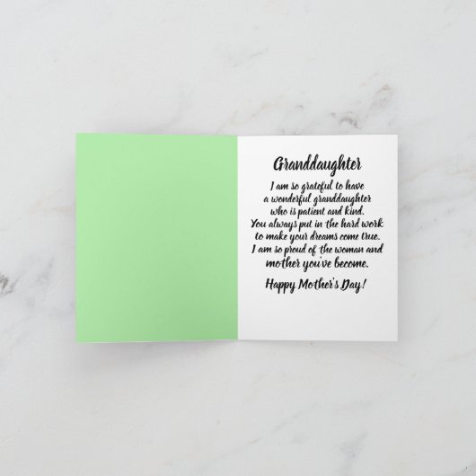 Kleindochter Afrikaanse Amerikaanse Moederdag Kaar Kaart (Binnen)