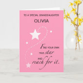 Kleindochter, Afstuderen Star Gefeliciteerd Kaart (Gele Bloem)