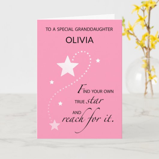 Kleindochter, Afstuderen Star Gefeliciteerd Kaart (Gele Bloem)