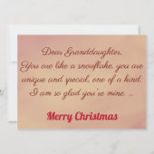 Kleindochter, als een Snowflake... Christmas (Achterkant)