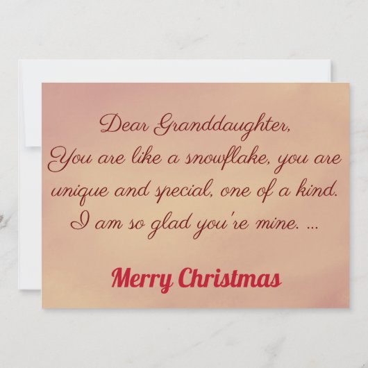 Kleindochter, als een Snowflake... Christmas (Achterkant)