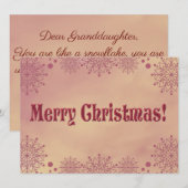 Kleindochter, als een Snowflake... Christmas (Voorkant / Achterkant)