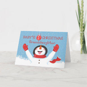 Kleindochter Babys eerste kerstman Kaart