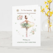 Kleindochter Ballerina Kerstmis Kaart (Gele Bloem)