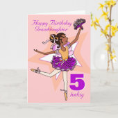 Kleindochter ballerina verjaardagskaart kaart (Gele Bloem)