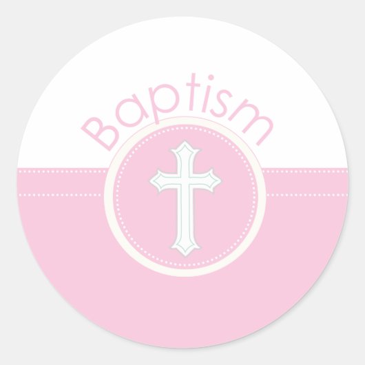 Kleindochter Baptism gefeliciteerd Roze Kind o Ronde Sticker (Voorkant)