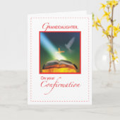 Kleindochter bevestiging duif, bijbel, kruis kaart (Gele Bloem)