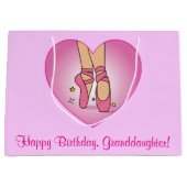 Kleindochter Birthday Ballet Slippers in hart Large Cadeautasje (Voorkant)