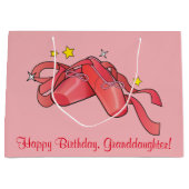 Kleindochter Birthday Ballet Slippers met sterren Groot Cadeauzakje (Voorkant)