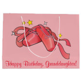 Kleindochter Birthday Ballet Slippers met sterren Groot Cadeauzakje (Achterkant)