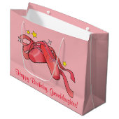 Kleindochter Birthday Ballet Slippers met sterren Groot Cadeauzakje (Voorkant Gekanteld)