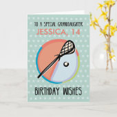 Kleindochter Birthday, Lacrosse Sport, Personaliz Kaart (Gele Bloem)