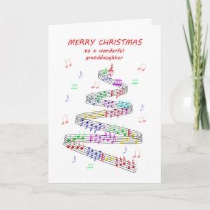 Kleindochter Bladmuziek Kerstmis Feestdagen Kaart