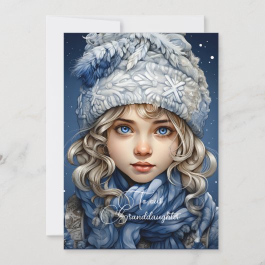 Kleindochter Blondine Haired Meisje Kerstwensen (Voorkant)