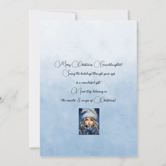 Kleindochter Blondine Haired Meisje Kerstwensen (Achterkant)