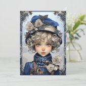 Kleindochter Blondine Haired Meisje Kerstwensen (Staand voorkant)