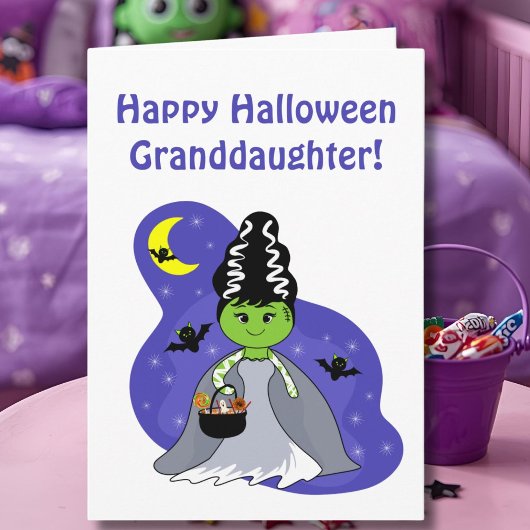 Kleindochter Bruid van Frankenstein Halloween Kaart