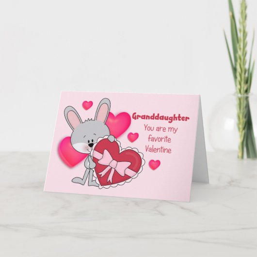 Kleindochter Bunny Favoriete Valentijn Feestdagen Kaart (Voorkant)