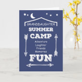 Kleindochter Camp Fun Navy Blue, Denken aan jou Kaart (Gele Bloem)