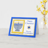 Kleindochter Chanoeka Hedendaagse Menorah Kaart (Gele Bloem)