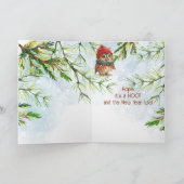 Kleindochter Christmas Uil Dier Wildlife Natuur Kaart (Binnen)