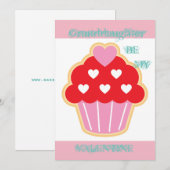 Kleindochter Cupcake-Valentijn Feestdagenkaart (Voorkant / Achterkant)