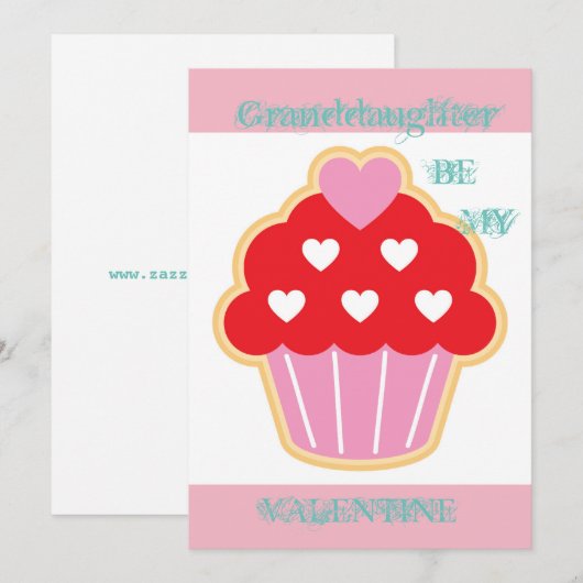 Kleindochter Cupcake-Valentijn Feestdagenkaart (Voorkant / Achterkant)