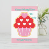 Kleindochter Cupcake-Valentijn Feestdagenkaart (Staand voorkant)