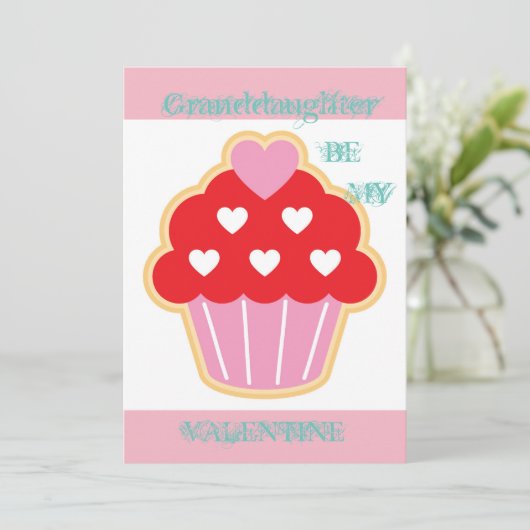 Kleindochter Cupcake-Valentijn Feestdagenkaart (Staand voorkant)