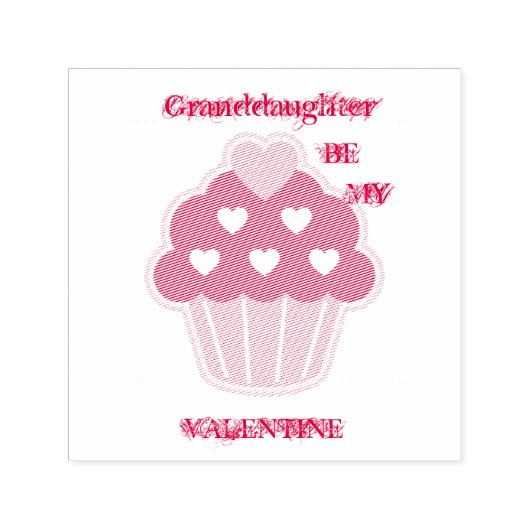 Kleindochter Cupcake Valentijn Rubber Stamp Zelfinktende Stempel (Design)