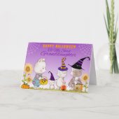 Kleindochter Cute Cats en Dogs Halloween Kaart (Voorkant)