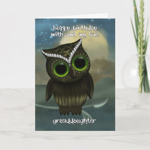 Kleindochter Cute Owl Birthday Wenskaart Kaart