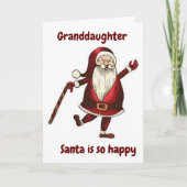 **KLEINDOCHTER** DANCING SANTA JUST FOR YOU KAART (Voorkant)