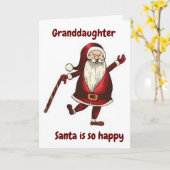 **KLEINDOCHTER** DANCING SANTA JUST FOR YOU KAART (Gele Bloem)