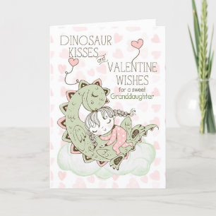 Kleindochter Dino Kisses Stegosaurus Valentijn Feestdagen Kaart