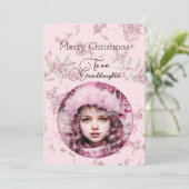 Kleindochter Donker Haired Meisje Kerstwensen (Staand voorkant)