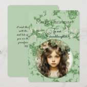 Kleindochter Donker Haired Meisje Kerstwensen (Voorkant / Achterkant)