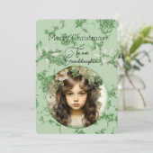 Kleindochter Donker Haired Meisje Kerstwensen (Staand voorkant)