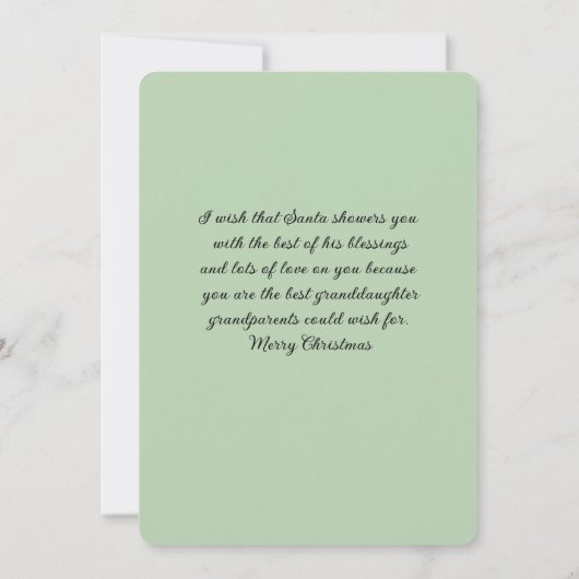 Kleindochter Donker Haired Meisje Kerstwensen (Achterkant)