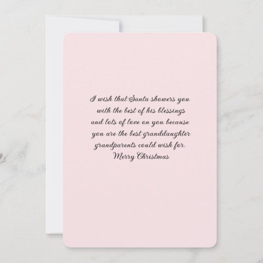 Kleindochter Donker Haired Meisje Kerstwensen (Achterkant)