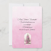 Kleindochter Donker Haired Meisje Kerstwensen (Achterkant)