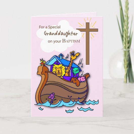 Kleindochter doop gefeliciteerd, Noahs Ark Kaart (Voorkant)