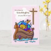 Kleindochter doop gefeliciteerd, Noahs Ark Kaart (Gele Bloem)