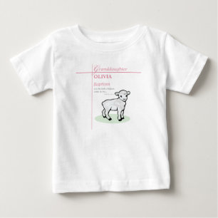 Kleindochter Doop Roze Lam Gepersonaliseerd