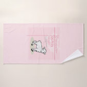 Kleindochter Doop Roze Lam Gepersonaliseerd Badhanddoek (Badhanddoek)