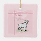 Kleindochter Doop Roze Lam Gepersonaliseerd Keramisch Ornament (Achterkant)