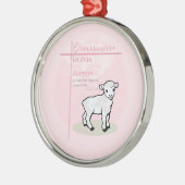 Kleindochter Doop Roze Lam Gepersonaliseerd Metalen Ornament (Links)