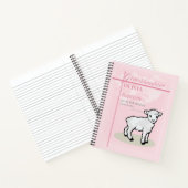 Kleindochter Doop Roze Lam Gepersonaliseerd Notitieboek (Binnen)